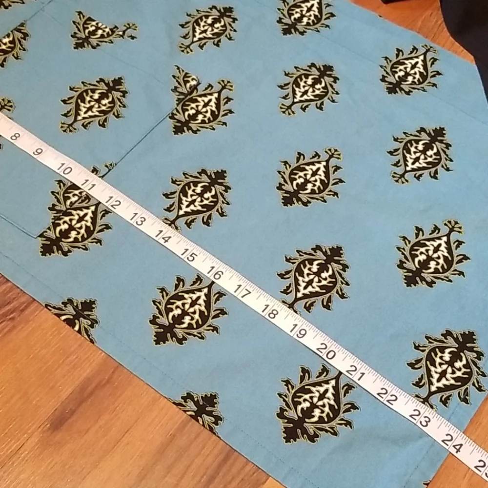 Hen House Linens Blue Black Cocktail Apron with Tie Bow & Pocket